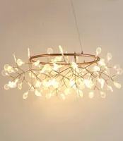Moderne LED LAMP FIRFLY BOM TAK Blad Licht Licht Ronde Bloem Suspensie Lampen Art Bar Restaurant Huisverlichting PA02176784736