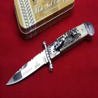 The Hubertus SolinCen patron guardian Knife 8 5inch no gift box Antler handle single action pocket folding camping Knives272p