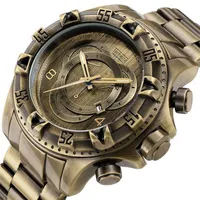 Man Watches Quartz Temeite Brand Mens Wall Wall Wall Wristwatch Luxury Copper Copre Copre Increed Sea inoxidable Calendario impermeable CLOC244QO