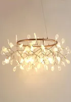 Moderne LED LAMP FIRFLY BOUM TAK Blad Lichte Ronde Ronde Bloem Suspensie Lampen Art Bar Restaurant Huisverlichting PA02173768564