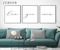 Love You More Canvas Painting Lovely Words Wedding Gift Set Of 3 Prints Bedroom Wall Art Love Quote Sign Nordic Decoration Home4542452