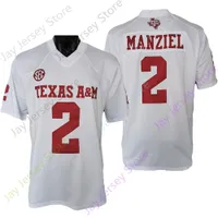 2021 New NCAA Texas A&M Aggies Football Jerseys 2 Johnny Manziel College Jersey White Size Youth Adult