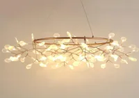 Moderne LED LAMP FIRFLY BOUM TAK Blad Licht Licht Ronde Bloem Suspensie Lampen Art Bar Restaurant Huisverlichting PA02176731420
