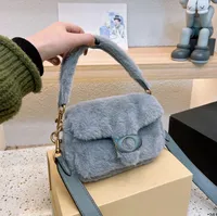 Модные женщины -дизайнерская зимняя сумочка 2023 шерстяная сумка для плеча роскошная кошелька кошелек кошелька для кросс -кухон
