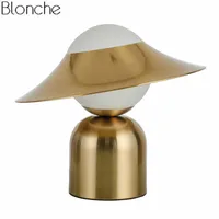 S Creative Led Character Modellering Hat Table Light Slaapkamer Woonkamer Bureau Lamp Gold Metal Children's Gifts Home Decor 1229