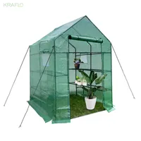 Mini Walk-In Greenhouse Indoor Outdoor 2 Tier 8 Regale tragbares Gartengleishaus Anbau Kr￤uter Blumen hei￟es Haus