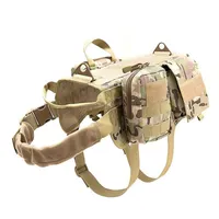 사냥 재킷 Hanwild 업그레이드 된 K9 개 훈련 Molle Vest Harness Service Pulling Handle Pet Vests 3 Bags 4 크기 2003