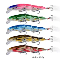 11.5cm 15.5g Minnow Hook Hard Baits & Lures 6# Treble Hooks 5 Colors Mixed Plastic Fishing Gear 5 Pieces / Lot BL-13
