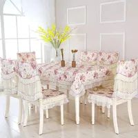 Table Cloth European Jacquard Pastoral Rectangle Lace Tablecloths Chair Covers Dustproof Floral Dining Mat For Home Decora