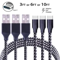 Braided USB C Type-C Fast Charging Data SYNC Charger Cable Cord 3/6/10FT LONG