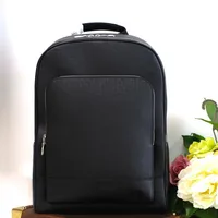 9a Designer Sackepack Style Black Cross Print Taiga Cowhide Veurs en cuir véritables avec handle249e