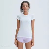 Kadın Yoga Kısa Kollu Giysiler Düz Renk Çıplak Spor T-Shirt Bel Şekillendirme Bel Sıkı Fitness Gevşek Jogging Sportswear Kadınların Yüksek Nefes Alma İyi