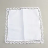 Handmade Graffiti Cotton Handkerchief White Handkerchief DIY Lace Solid 239