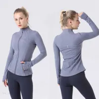 Frauen Modejacke Fr￼hling und Herbst eng sitzende d￼nne Sportswear-Training Running Gym LU-088 Yoga Solid Color Cardigan Good