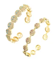 Charmarmband smiley armband armband med glänsande zirkonia högkvalitativa 18k guldplatta leende ansikte armband för kvinnor vänskap 9211282