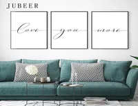 Love You More Canvas Painting Lovely Words Wedding Gift Set Of 3 Prints Bedroom Wall Art Love Quote Sign Nordic Decoration Home9724390