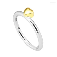 Cluster ringen puzzel hart met licht geel goud kleur authentiek 925 sterling-silver-juwelry