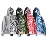 Fashion mens 11th anniversary APE hoodies Embroidery Teenager Blue Pink Bathing Male Splicing Tide Hoodie Men 's Couples camouflage fleece Hooded Jackets M-3XL