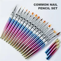 Nail Art Kits ELECOOL Gradient Brushes For Manicure Acrylic UV Gel Extension Pen Polish Painting Brush Glitter Liner Dotting Tools