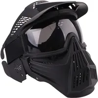 Airsoft Mask Maski taktyczne pełne twarz z obiektywem Gogle Ochrona oka na Halloween CS Survival Games Strzelanie Cosplay Mask Black Gree2988