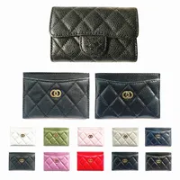 22 Latest Products coin purse wallets card holder Woman Designer luxury channel with original box serial number purses Womens mens wallet lambskin Leather Key pouch