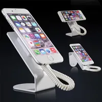 10pcs Metallic cell phone display stand holder for mobile phone security display system anti theft retail shop with retractable pull wi287V
