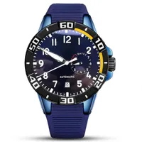 Kalite lüks kol saati büyük pilot gece yarısı mavi kadran otomatik erkek izle 46mm mekanik kol saatleri orologio di lusso tasarımcı wat248m