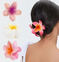 Korea Lily Shape Hair Claw for Women Bohemia Clamps Plumeria Flower Hair Clip Ponytail HairPins BARRETTE Holiday Hawaii HADP3441480
