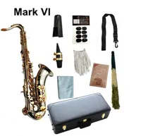 Mark VI Tenor Saxofon BB Tune av hög kvalitet Nickelplaterade guldnycklar Woodwind Instrument med Case Mouthpiece Golves3953562