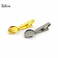 BoYuTe 10Pcs 3 Colors Plated Round 16MM 18MM 20MM Cabochon Base Setting Diy Tie Clip Blank Bezel Tray Jewelry Accessories240d