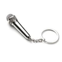 Party Favor Novel Metal Microphone Keychains Nya designknappar kan d￶lja en k￤rleksanteckningsg￥vor RRD116