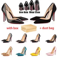 Designer Heels Women Dress Shoes Luxury High Heel 6CM 8cm 10cm 12cm Quality Sole Shoe Round Pointed Toes Pumps Bottom Wedding Party Sneakers