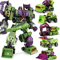 whole NBK Oversize Devastator Transformater Toys boy Robot Car Excavator Trucks Model Action Figure kid adult Toy256B