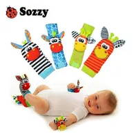 Sozzy Baby toy socks Baby Toys Gift Plush Garden Bug Wrist Rattle 3 Styles Educational Toys cute bright color2608