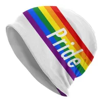 Berets Gay Pride Bonnet Hat Knitted Vintage Street Skullies Beanies Hats Love Is LGBT Bisexual Rainbow Multifunction Cap6181777