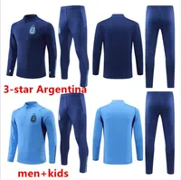 2022 2023 3 stars Argentina Soccer Jersey HIGUAIN Training Wear Kids Kit Suit National Team DYBALA L.MARTINEZ DE PAUL Tracksuit Football jackets survetement