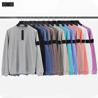 Sudaderas para hombres diseñador Topstoney Island Stone Pull Plever casual Outumn O Neck Hoodies Black Womens 18 Candy Color Long Sweater Compass Tops