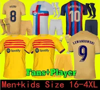 Camisetas de Football Lewandowski Soccer Jersey Jersey Memphis Pedri Barcelonas Raphinha Ferran 22 23 Ansu Fati 2022 2023 F. de Jong Dest Kit Shird Men Kidsセットユニフォーム1111