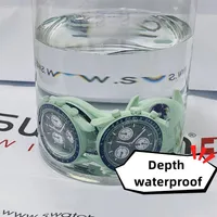MoonswatchプラスチックタイミングクォーツムーブメントメンズウォッチSO33G100ミッションへのミッション42mm緑色のダイヤル