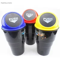 Creative Portable Mini Cute Car Trash Can Storage Box Bin with Spring Cover Automobiles Stowing Tidying