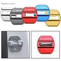 Car Styling Car Door Lock Covers stikcer Case for Nissan Almera G15 N16 auto accessories