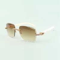 2022 Gafas de sol de diamante de ramo 3524014 con gafas blancas naturales y lente de corte 3 0 Espesor238r