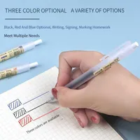 6 10Pcs 0.5mm Retractable Gel Pens Set Black blue Ink Ballpoint Writing Office Business Signature School Supplies Stationery