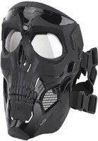 전술 마스크 보호 완전 얼굴 명확한 고글 두개골 마스크 듀얼 모드 착용 설계 조절 가능한 스트랩 1 크기에 맞는 4911197