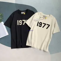 2023 초 이른 봄 뉴스 유니esx 티셔츠 패션 하이 스트리트 브랜드 ES 시즌 8 멀티 라인 느슨한 캐주얼 1977 인쇄 짧은 슬리브
