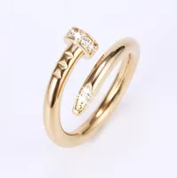 Designer Ring Woman Mann Nagel Liebes Band Ring Stones Design Schraube Schmuck Paar Liebhaber Silber Gold Ringe mit roten Taschen