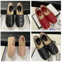 designer di lusso Espadrilles Women Shoes Casual Summer Platform Platform With Letter Buckle Loafer Girl Guida pelle Solu di malato EUR34-42 con scatola