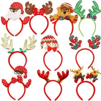 Christmas Decorations L Headbands Xmas Headwear Assorted Santa Claus Reindeer Antlers Snowman Hair Band For Party Access Dh2010 Ampeo178v