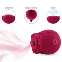 Masseur de jouets sexuels vibrateurs de roses Toys féminins Loging Licking Silicone Clitoris Stimulator Vagin Massageur Adults Intime Goods for Women