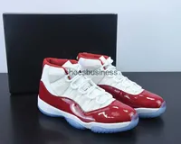 Jumpman 11 High Cherry Basketball Shoes White/Varsity Red-Black Outdoor Trainers Sports Sport